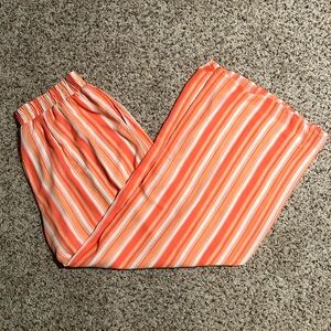 Size 14/16 bright orange and white striped palazzo pants with pockets